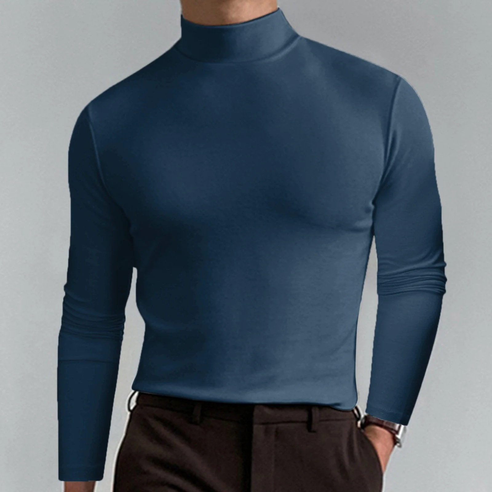🖤Black Friday Sale:60% OFF🔥Mens High Neck Slim Fit Long Sleeve T-shirt - Image 14