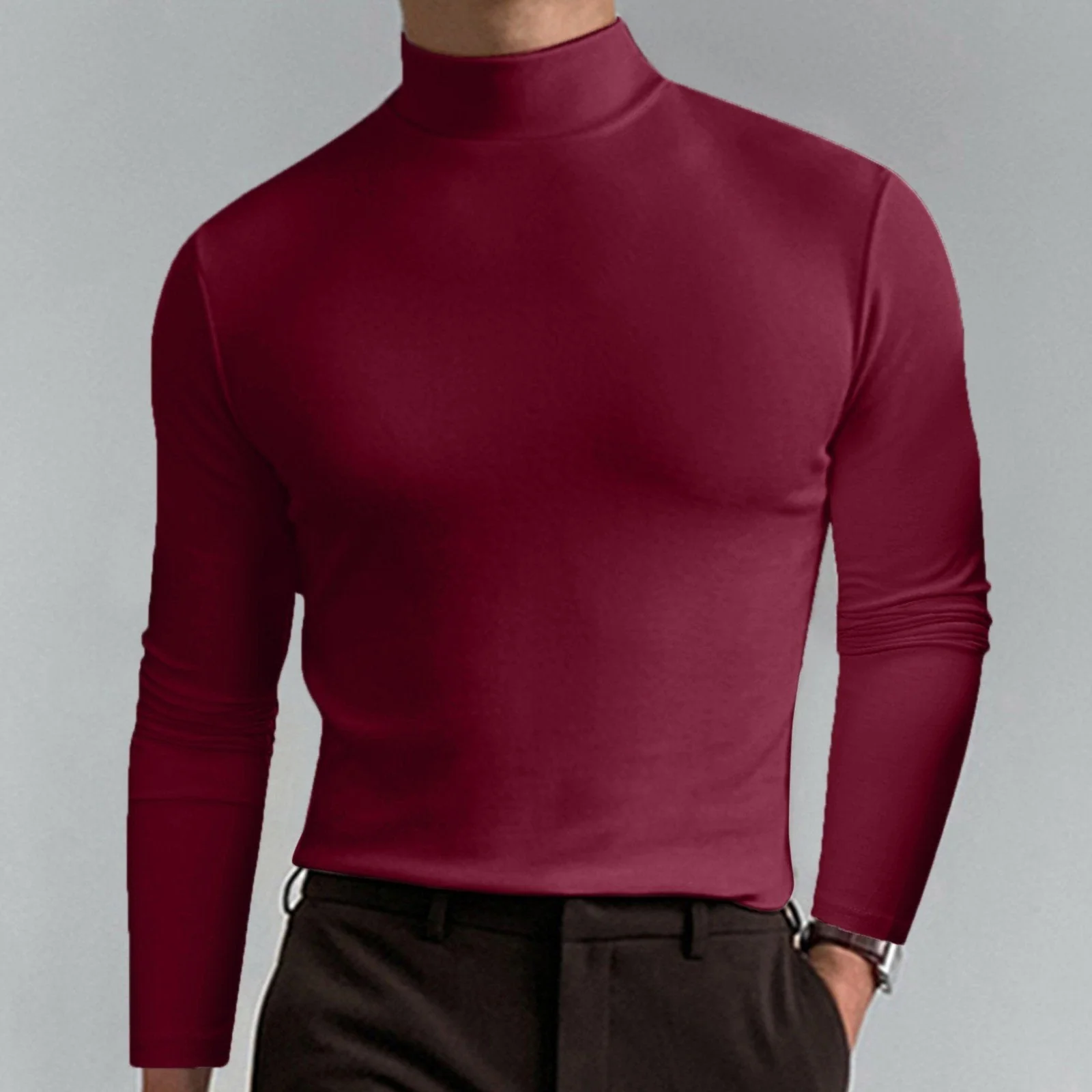 🖤Black Friday Sale:60% OFF🔥Mens High Neck Slim Fit Long Sleeve T-shirt - Image 15