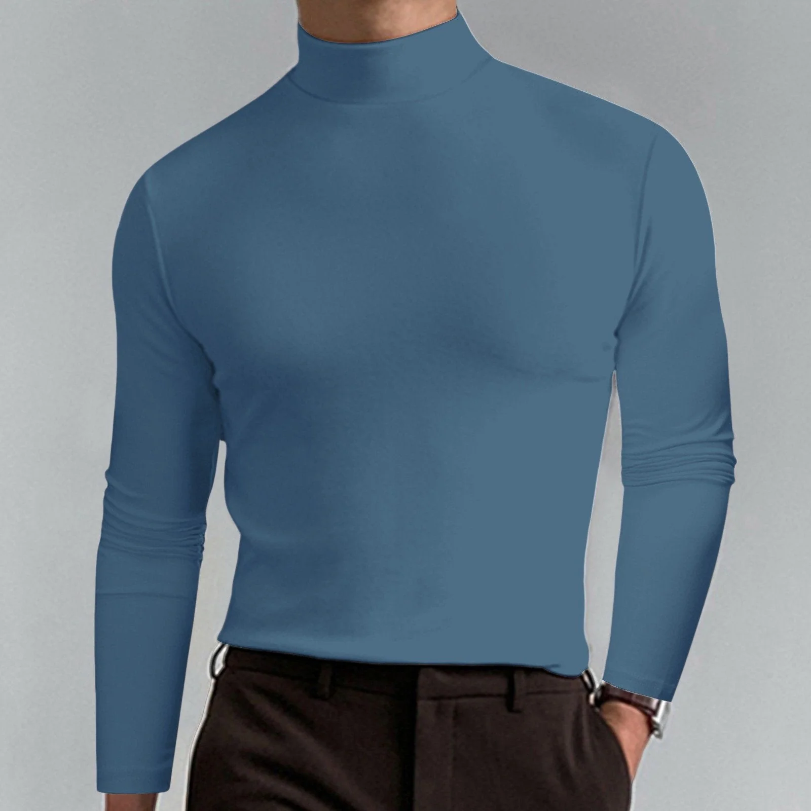🖤Black Friday Sale:60% OFF🔥Mens High Neck Slim Fit Long Sleeve T-shirt - Image 19