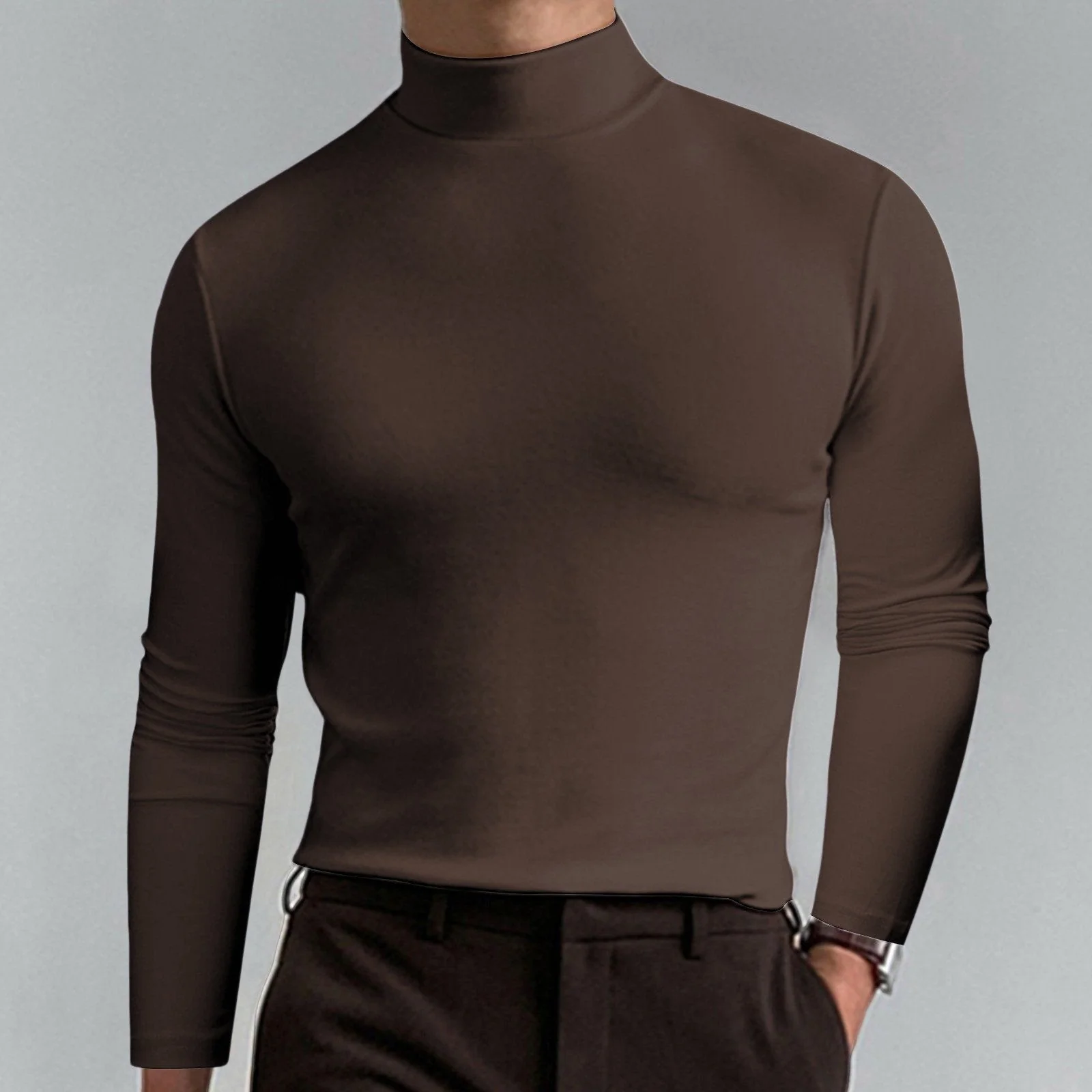 🖤Black Friday Sale:60% OFF🔥Mens High Neck Slim Fit Long Sleeve T-shirt - Image 21
