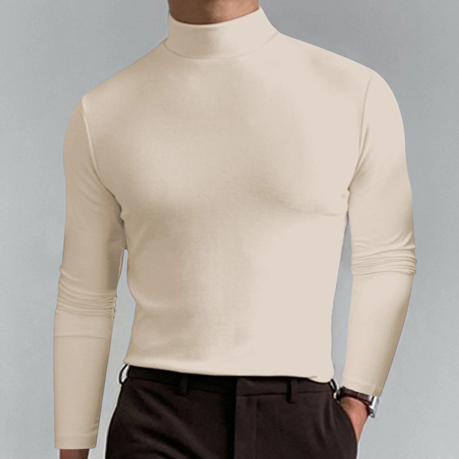 🖤Black Friday Sale:60% OFF🔥Mens High Neck Slim Fit Long Sleeve T-shirt - Image 22