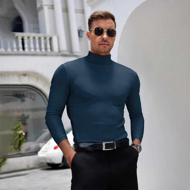 🖤Black Friday Sale:60% OFF🔥Mens High Neck Slim Fit Long Sleeve T-shirt - Image 3