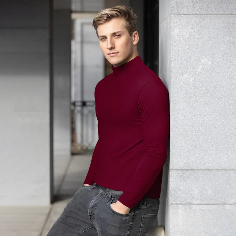 🖤Black Friday Sale:60% OFF🔥Mens High Neck Slim Fit Long Sleeve T-shirt - Image 5