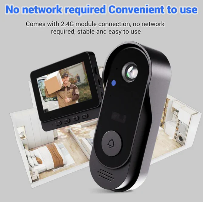 🔥New Year's Special Offer 50%OFF🎉Wireless doorbell camera: 1080P, 170° angle, 4.3-inch screen, IPX65 outdoor waterproof, night vision - Image 9