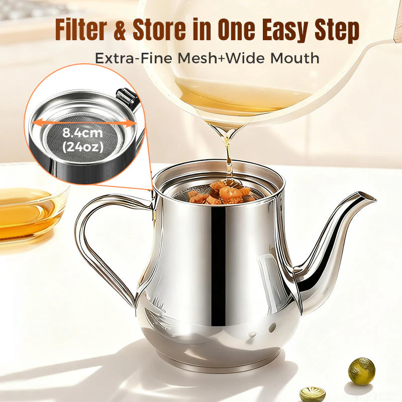 🔥Limited-Time Promotion🔥Stainless Steel Oil Filter Pot - Image 3
