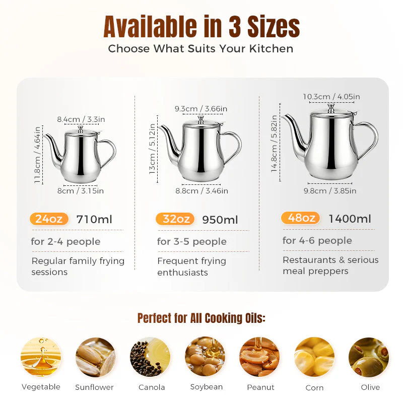 🔥Limited-Time Promotion🔥Stainless Steel Oil Filter Pot - Image 8