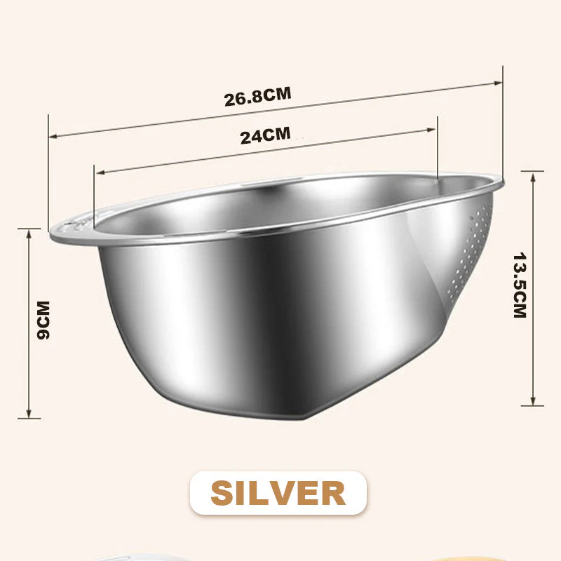 Stainless Steel Rice Strainer Bowl - Image 10