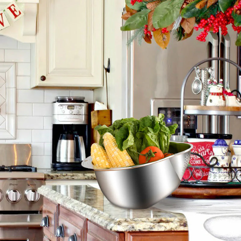 Stainless Steel Rice Strainer Bowl - Image 11
