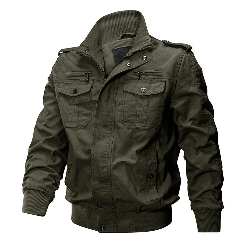 😎Men's Military Stand Collar Zipper Jacket - Image 11