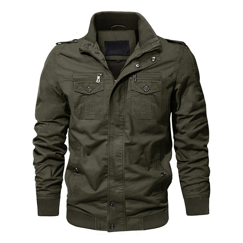 😎Men's Military Stand Collar Zipper Jacket - Image 4