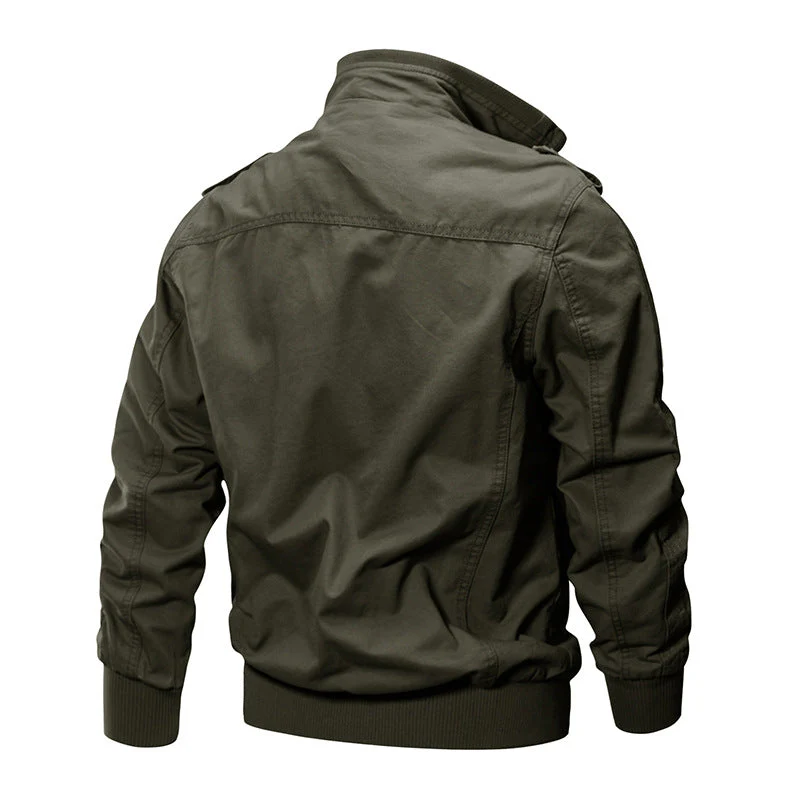 😎Men's Military Stand Collar Zipper Jacket - Image 6
