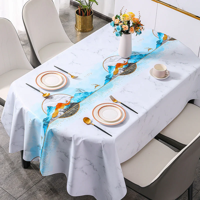 Light luxury high end oval pvc tablecloth - Image 10