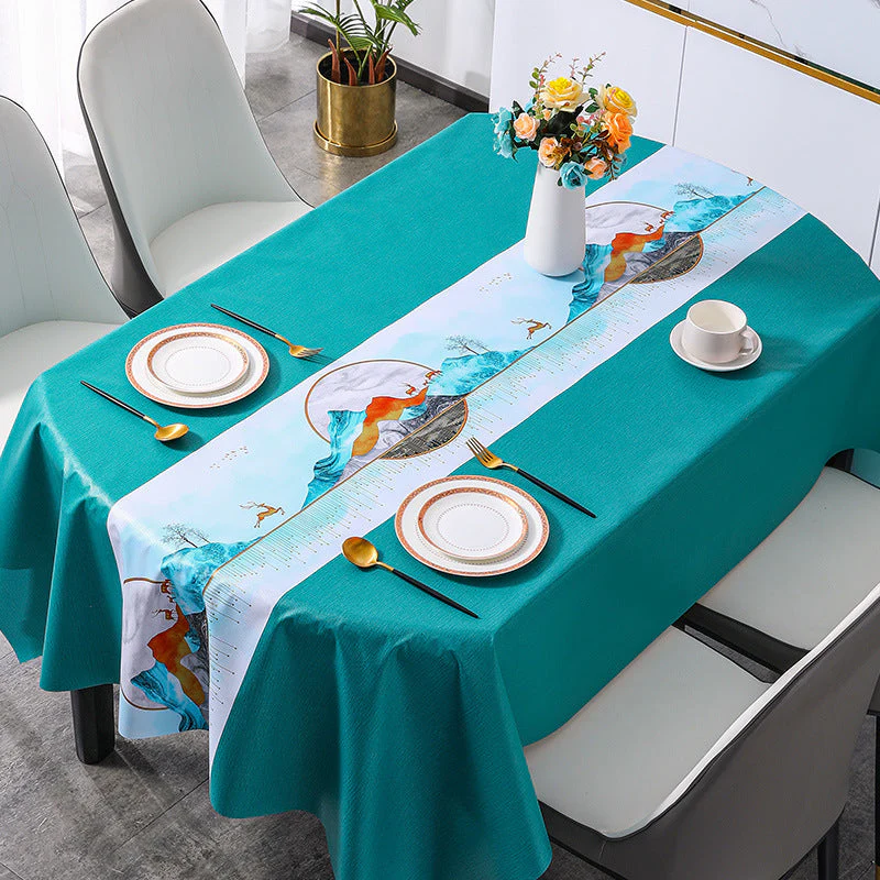 Light luxury high end oval pvc tablecloth - Image 11