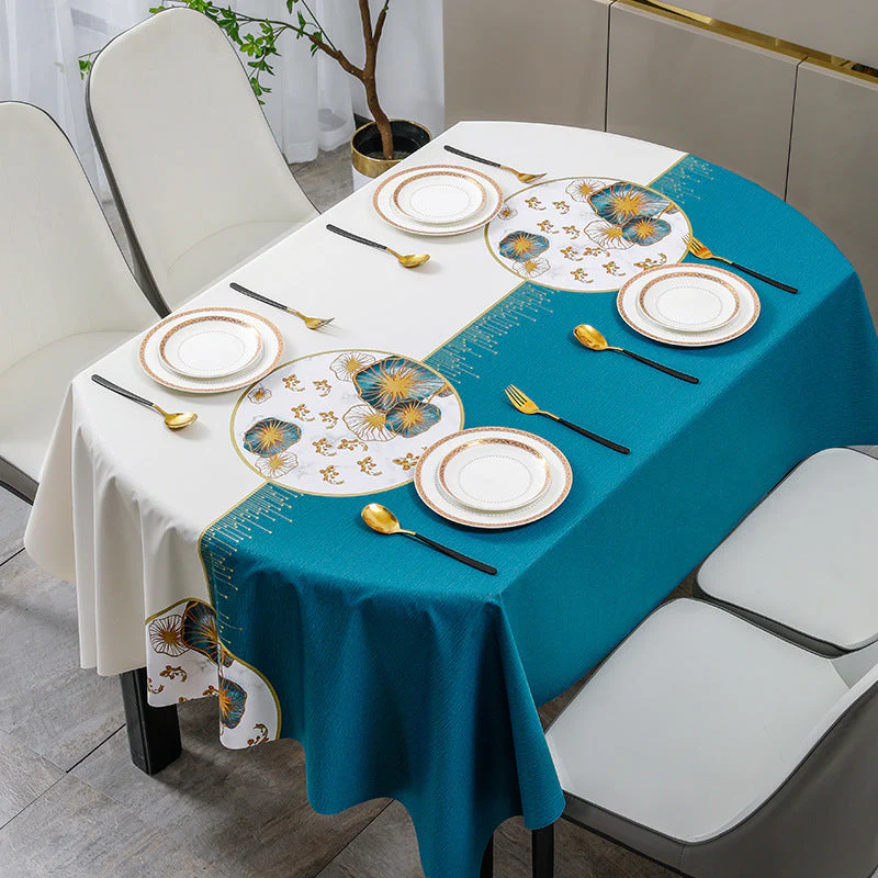 Light luxury high end oval pvc tablecloth - Image 5
