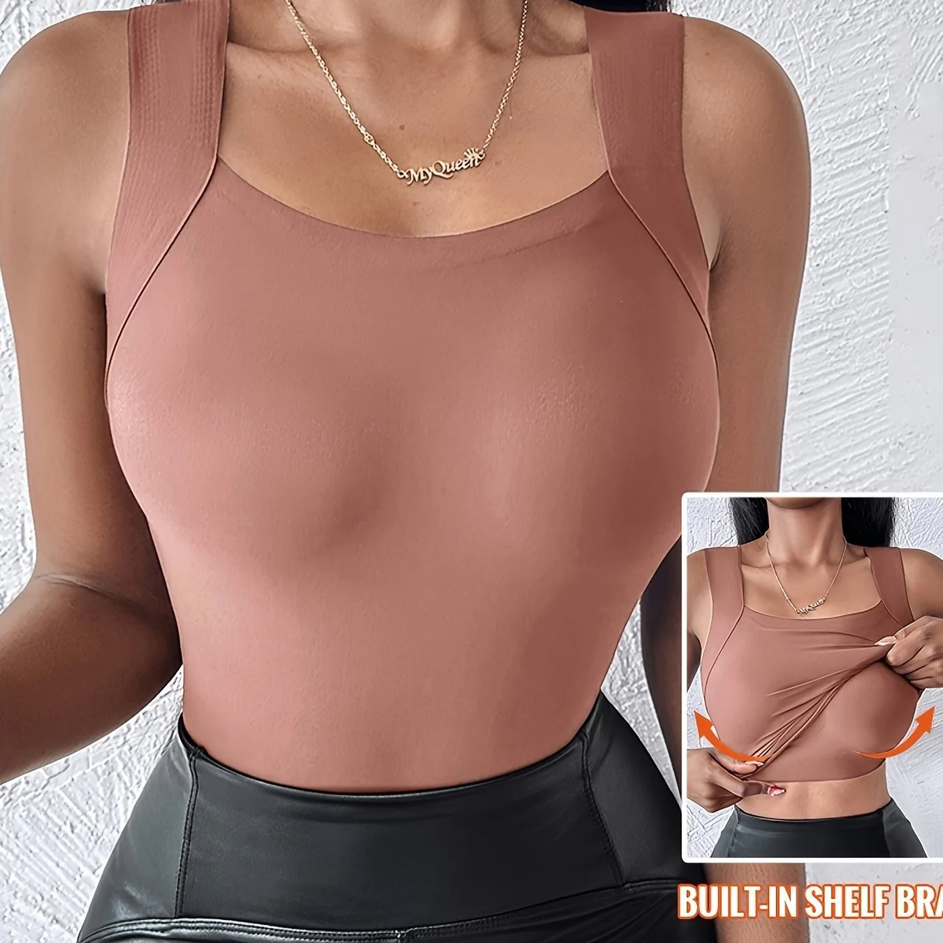 🏆Last Day Special Price ＄14.99!!💐Women's U Neck Thermal Tank Tops with Built-In Bra - Image 12
