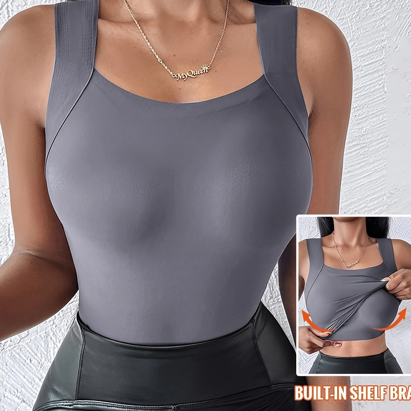 🏆Last Day Special Price ＄14.99!!💐Women's U Neck Thermal Tank Tops with Built-In Bra - Image 13