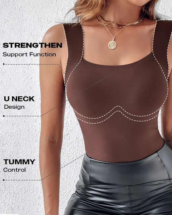🏆Last Day Special Price ＄14.99!!💐Women's U Neck Thermal Tank Tops with Built-In Bra - Image 4