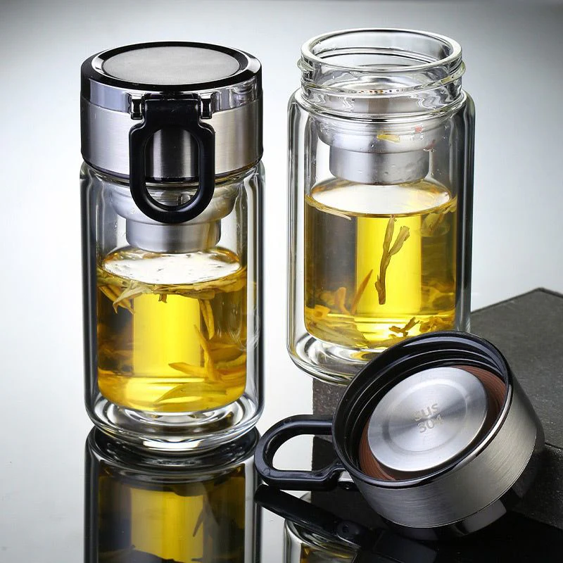 180ML High Borosilicate Tea and Water Separation Travel Mug - Image 2