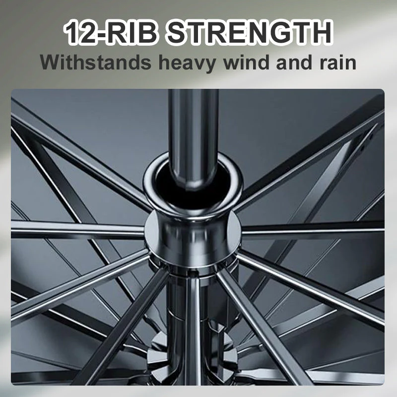 ☔12-Rib Large Foldable Windproof Umbrella - Image 4