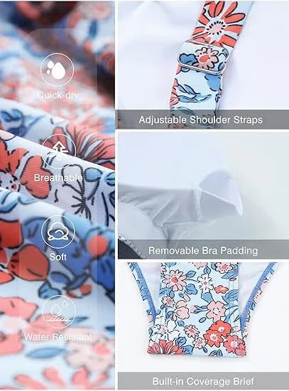 💥Last Day Special Sale 49% OFF🩱Women Vintage Tummy Control Two Piece Tankini Swimsuits - Image 22