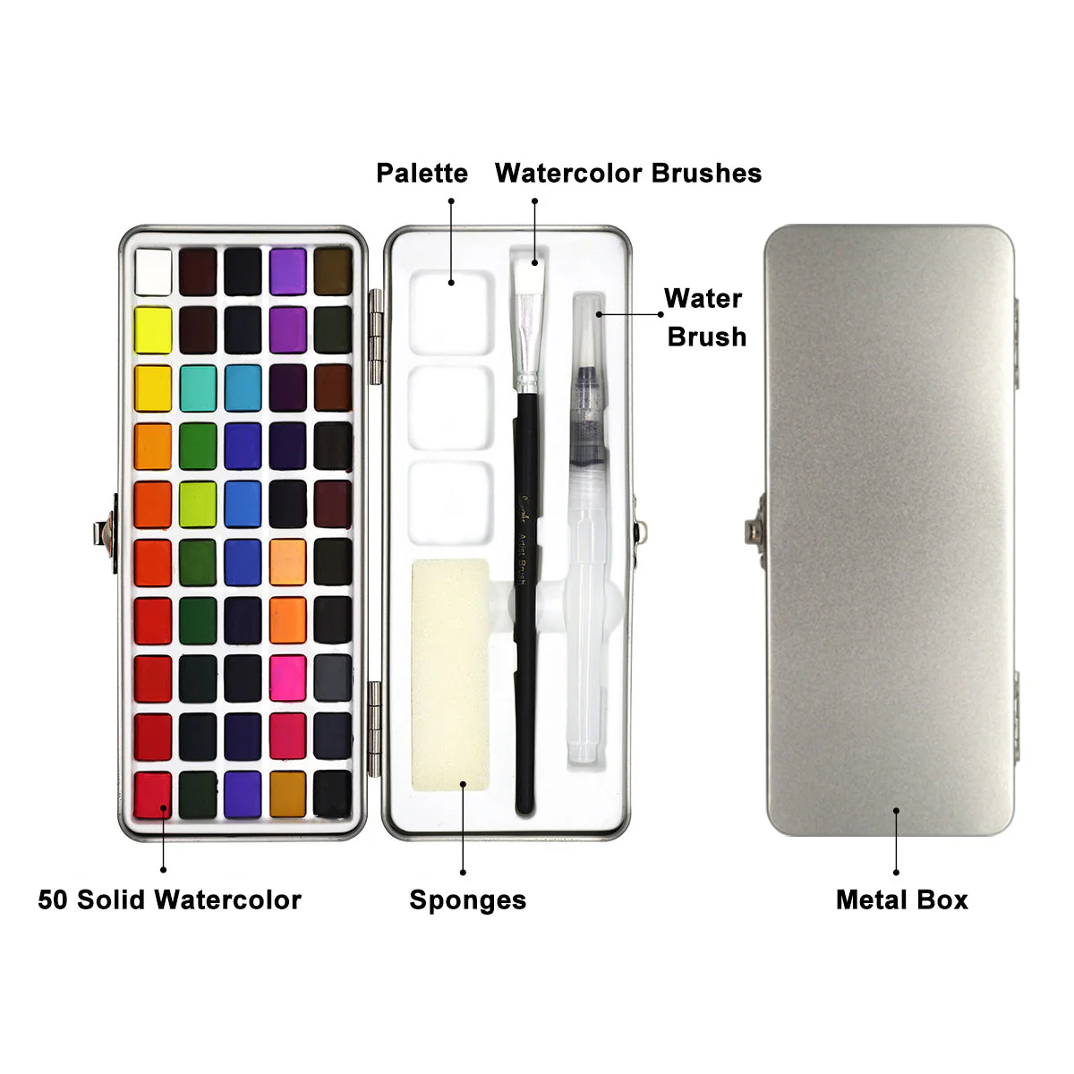 Premium Watercolor Set Of 50 With Brush - Image 10