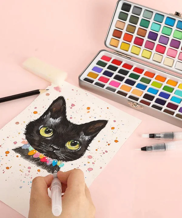 Premium Watercolor Set Of 50 With Brush - Image 3
