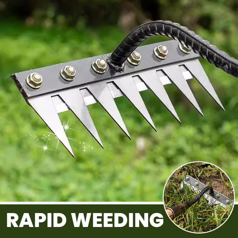 5/6/7/8 Teeth Carbon Steel Garden Weeding Rake - Image 2