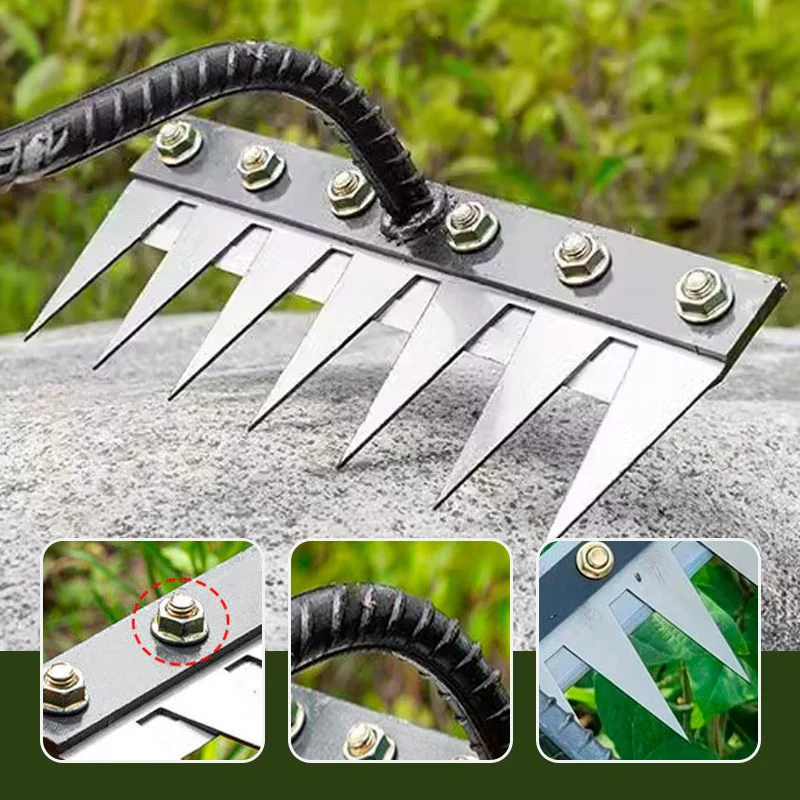5/6/7/8 Teeth Carbon Steel Garden Weeding Rake - Image 5