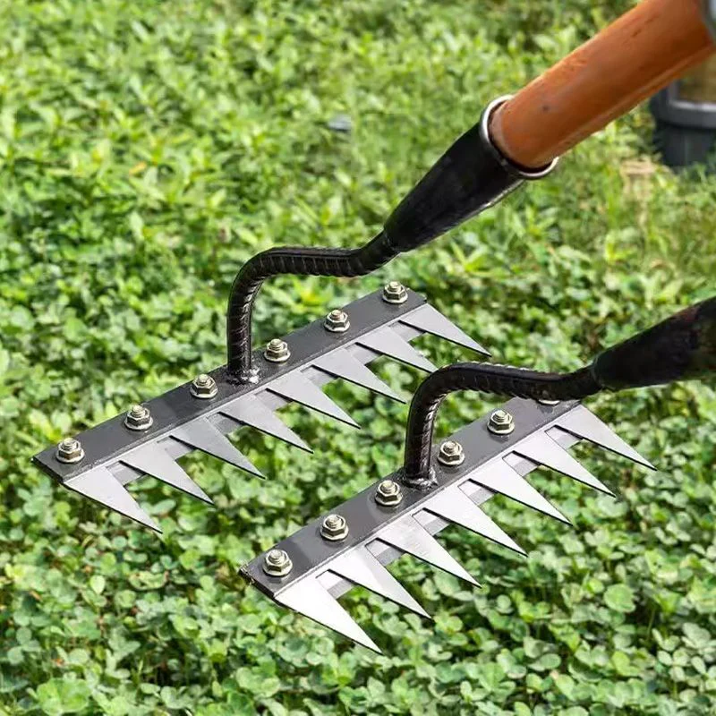 5/6/7/8 Teeth Carbon Steel Garden Weeding Rake - Image 7