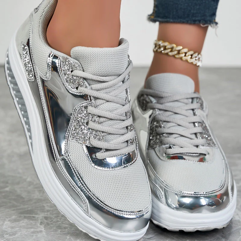 đEnd-of-Fall SpecialsđWomenâs Trendy Casual Sparkling Style Platform Sneakers⨠- Image 7