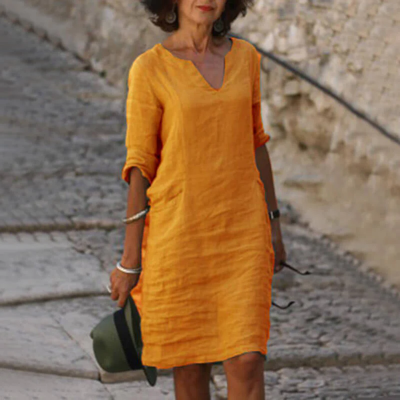 Women's V-Neck Print Dress - Image 3