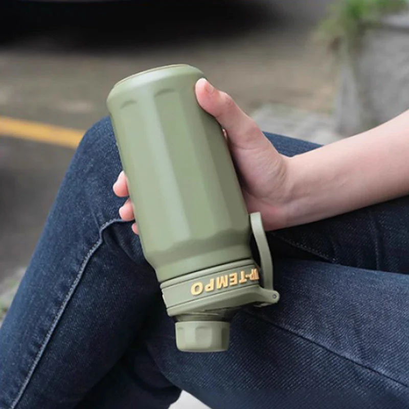 Stainless Steel Insulated Water Bottle with Handle Straw Lid - Image 15