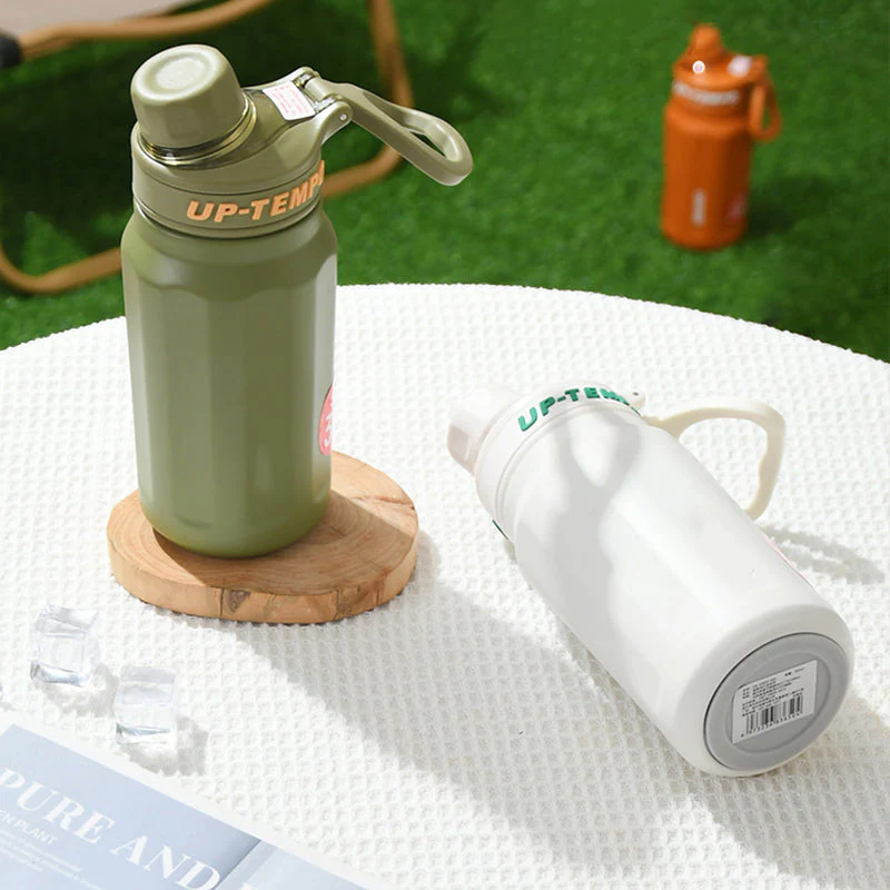 Stainless Steel Insulated Water Bottle with Handle Straw Lid - Image 2