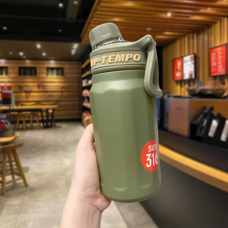 Stainless Steel Insulated Water Bottle with Handle Straw Lid - Image 20