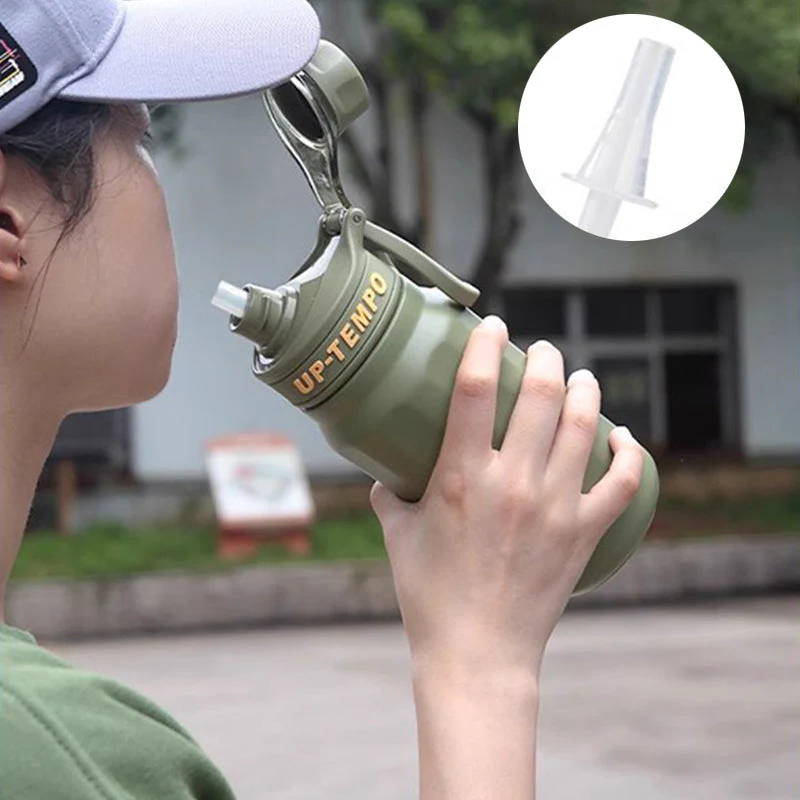 Stainless Steel Insulated Water Bottle with Handle Straw Lid - Image 8