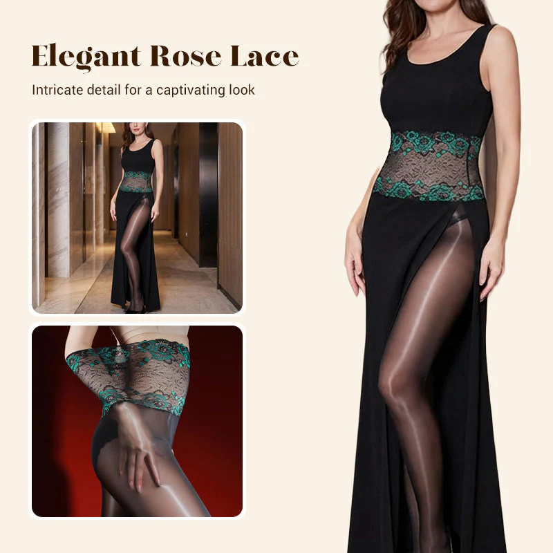 Value Bundle: 8D Oil-Sheen Rose Lace Stockings - Image 4