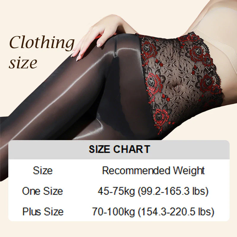 Value Bundle: 8D Oil-Sheen Rose Lace Stockings - Image 9