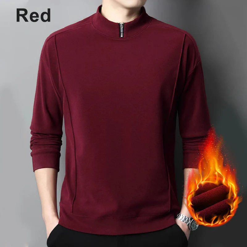 Men's Cozy Long - Sleeve Pullover with Zippered Collar - Image 15
