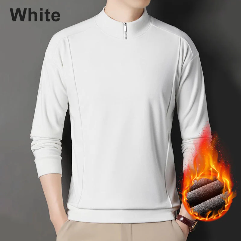 Men's Cozy Long - Sleeve Pullover with Zippered Collar - Image 4