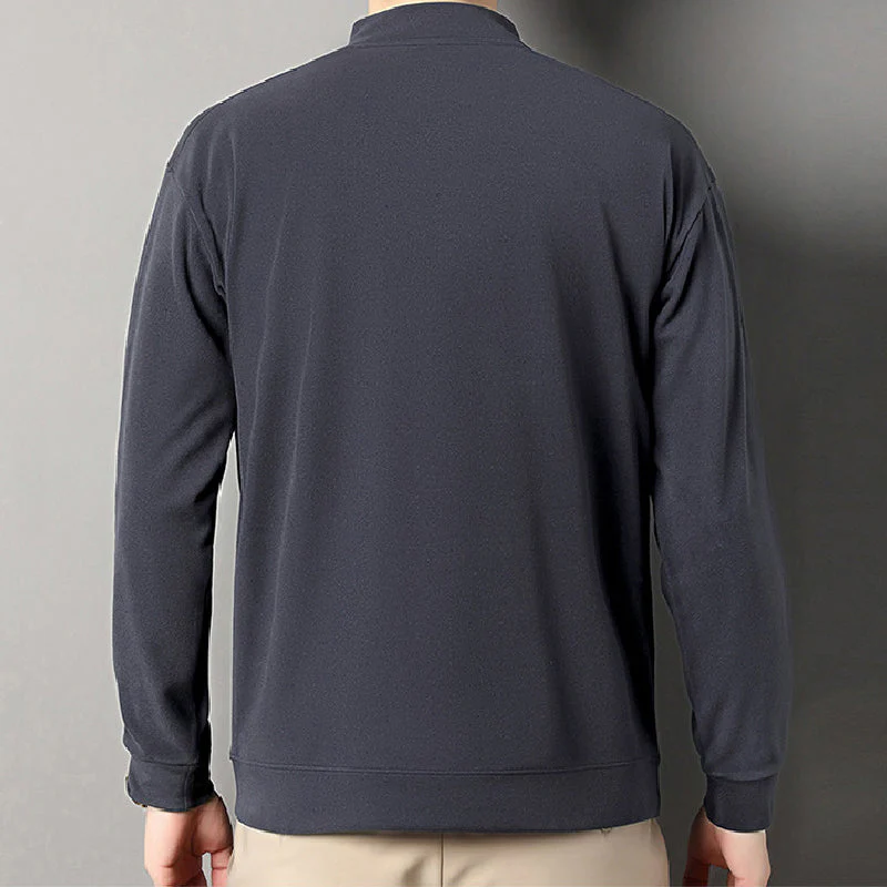 Men's Cozy Long - Sleeve Pullover with Zippered Collar - Image 8